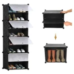 Zapatero con Cubierta Plegable 8 Nivels,Cajas de Zapatos