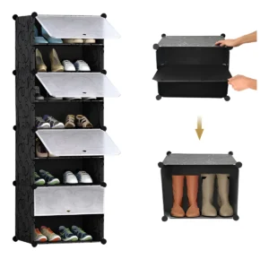 Zapatero con Cubierta Plegable 8 Nivels,Cajas de Zapatos