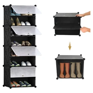 Zapatero con Cubierta Plegable 8 Nivels,Cajas de Zapatos