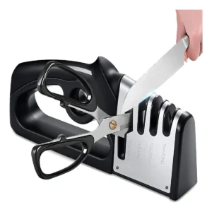 1 Afilador de Cuchillos Cocina 4 en 1, Afilador Profesional Manual