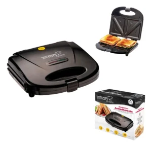 Sandwichera Timco SA-811 para 2 Piezas con Placas Antiadherentes – Color Negro