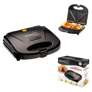 Sandwichera Timco SA-811 para 2 Piezas con Placas Antiadherentes – Color Negro