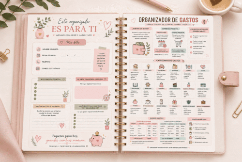 organizador de gastos imprimible pdf | planner financiero 2026 | agenda de finanzas digital aesthetic