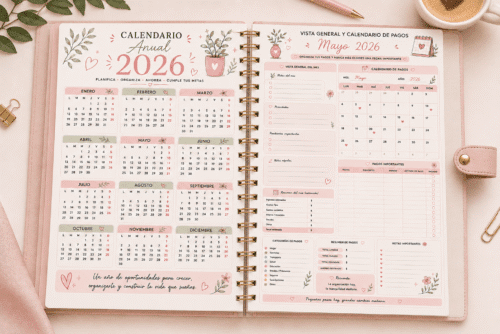 organizador de gastos imprimible pdf | planner financiero 2026 | agenda de finanzas digital aesthetic