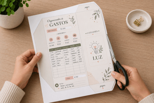organizador de gastos con sobres imprimibles | plantilla pdf aesthetic