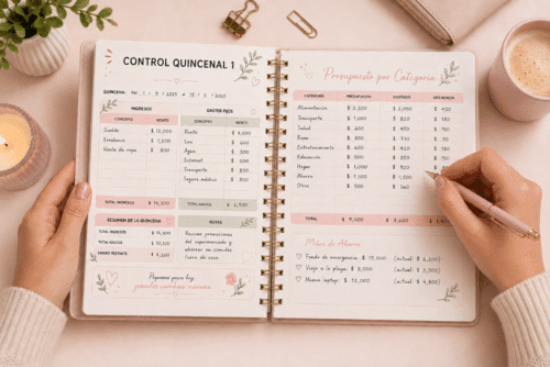 organizador de gastos imprimible pdf | planner financiero 2026 | agenda de finanzas digital aesthetic