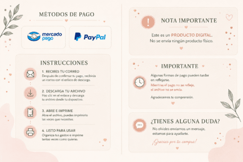 organizador de gastos con sobres imprimibles | plantilla pdf aesthetic