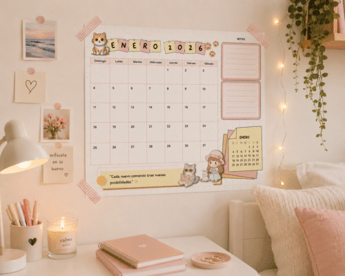 planner mensual 2026 imprimible pdf | agenda cute aesthetic