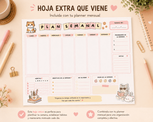 planner mensual 2026 imprimible pdf | agenda cute aesthetic