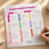 planner semanal digital imprimible pdf tamaño carta aesthetic floral | modelo 1