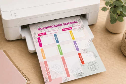 planner semanal digital imprimible pdf tamaño carta aesthetic floral | modelo 1